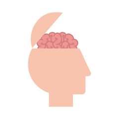 Sticker - profile human head brain medical