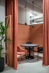 Wall Mural - Office in loft style with orange meeting zone