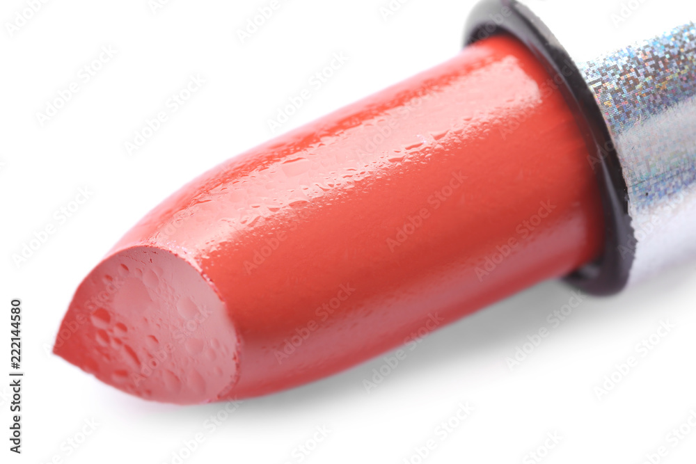 Color lipstick on white background