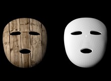Wooden Mask 3d Illustration