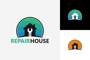 Wall Mural - Repair House Logo Template Design Vector, Emblem, Design Concept, Creative Symbol, Icon