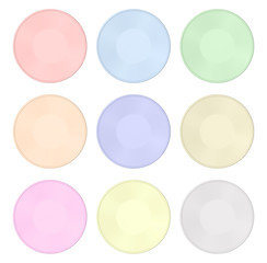 Poster - 3d rendering. sweet pastel color tone dish set isolated on white background with clipping path.