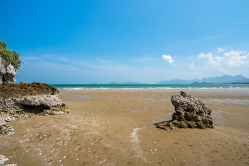 Wall Mural - beach and blue sky background