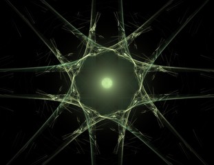 Poster - Lacy colorful clockwork pattern. Digital fractal art design. Abstract design of sacred symbols signs geometry.