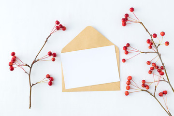 Wall Mural - mockup blank paper card and envelope