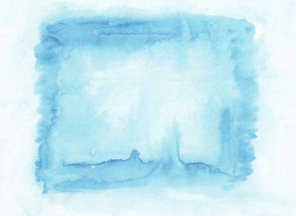 Light blue horizontal  watercolor gradient  hand drawn  backgrou