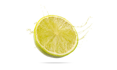 Wall Mural - Sliced lime isolated