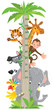 Giraffe, monkey, tiger. Meter wall or height chart