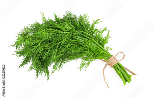 Fotomural Bouquet of fresh dill bandaged with rope
