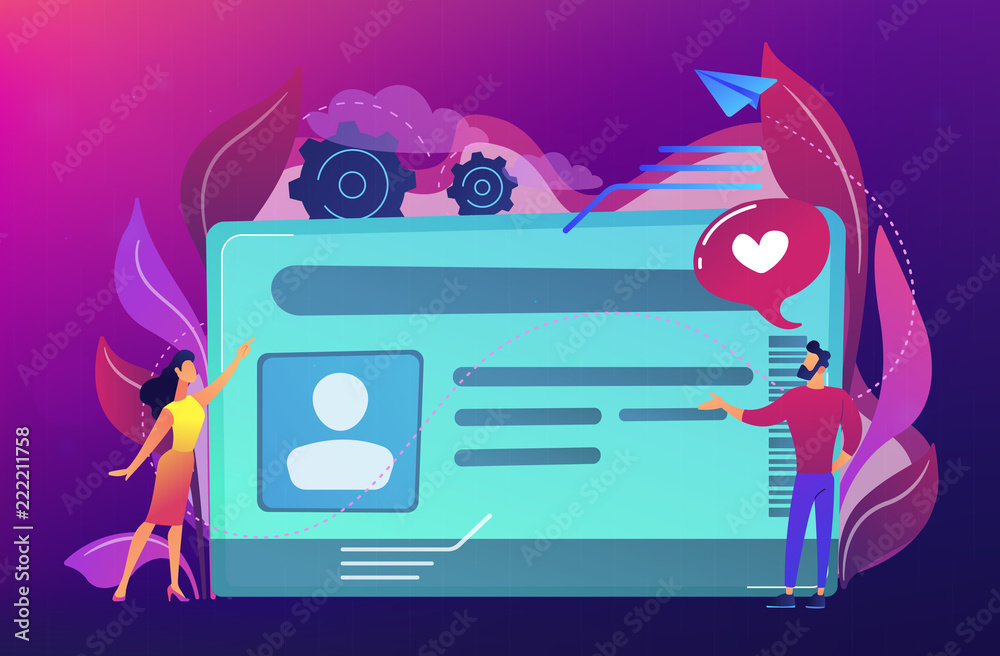 Vector de Stock Smart ID card with photo and users. Identification ...