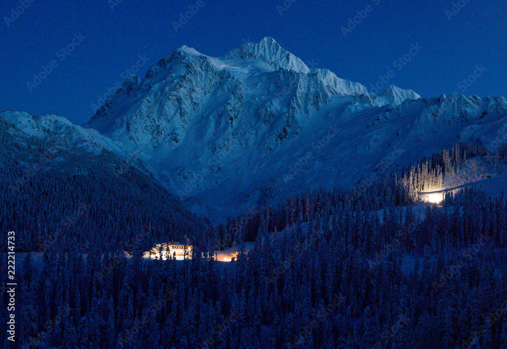 Mount Shuksan at night