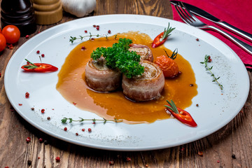 Wall Mural - Pork medallions with bacon