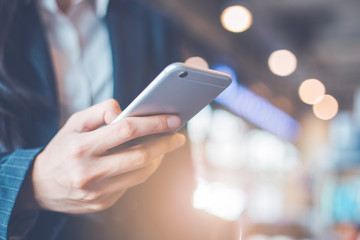 Business women hand are using smartphone.