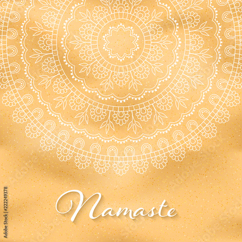 Flyer Or Brochure Template With Hand Drawn Mandala Pattern On