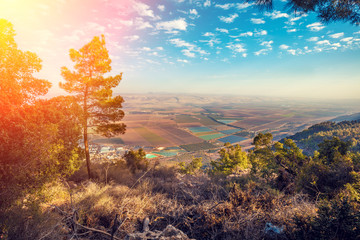 Canvas Print - Breathtaking view from mount Menara, north Israel