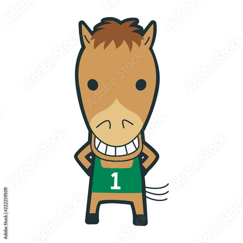 十二支の馬のキャラクター 元気いっぱいのうまのイラスト Stock Vector Adobe Stock