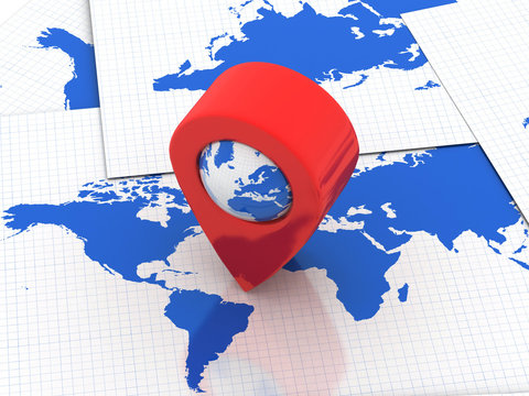 3d  rendering travel and navigation planning, concept
