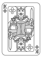 Leinwandbilder - A playing card king of Spades in black and white from a new modern original complete full deck design. Standard poker size.