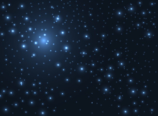 Wall Mural - shining stars glow in the dark sky background.