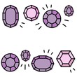 kamienie szlachetne różne kształty fioletowy  poziomy powtarzalny podwójny border