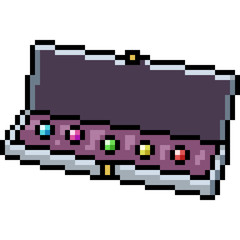 Canvas Print - vector pixel art jewelry box