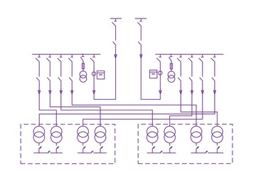 Wall Mural - Electric wiring diagram for power transformers