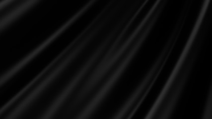 black luxury cloth abstract background. dark liquid wave or black wavy folds silk or satin backgroun