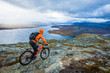 Mountain biker on mountain scenery