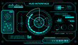 © Fernando - Hud interface template. Black background, head up display futuristic.