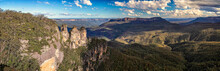 Panoramiv View Of The Three Sisters And Blue Mountain Canyon Taken In The Blue Mountains, NSW, Australia On 8 October 2013