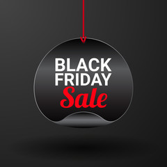 Wall Mural - Black friday sale tag. Vector illustration