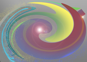 Abstract primary color swirl whimsey