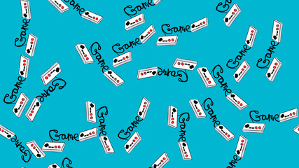 Poster - Texture seamless pattern from an old vintage retro hipster antique joystick controller for video games on a background of the 70s, 80s, 90s. The background. illustration
