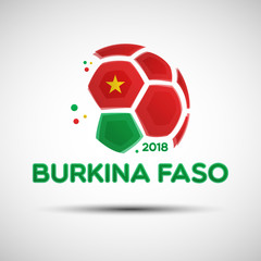 Wall Mural - Abstract soccer ball with Burkina Faso national flag colors
