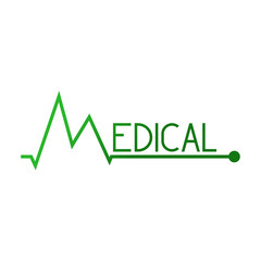 Sticker - Logotipo MEDICAL en ritmo cardiaco en color verde