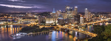 Pittsburgh City Downtown Skyline Landscape View Over The Monongahela And Allegheny River