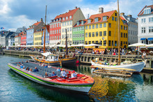 Touristic Boat Cruising By Nyhavn