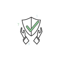 Poster - check mark colored icon. element of business for mobile concept and web apps icon. thin line icon fo