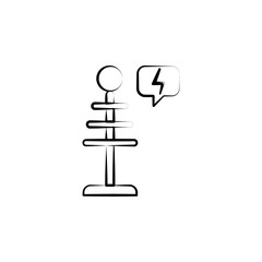 Poster - tesla coil icon. Element of mad science icon for mobile concept and web apps. Hand drawn tesla coil icon can be used for web and mobile