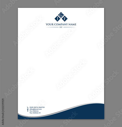 Blue Letterhead Template With Logo This Stock Vector And Blue Letterhead Template With Logo