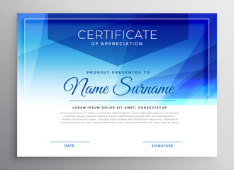 Wall Mural - abstract blue award certificate design template