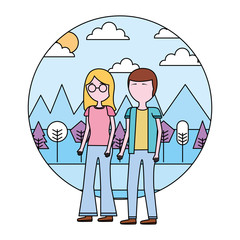 Sticker - couple standing together in the outdoors