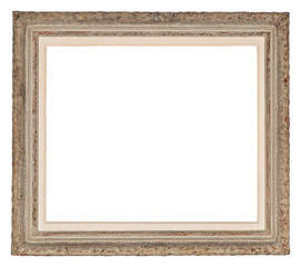 An isolated wooden frame for photos and art