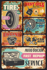 Sticker - Car auto diagnostic service center rust posters