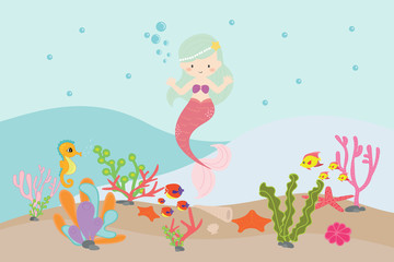 Plakat podwodne ryba dzieci
