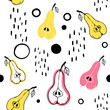 © Olga - Vector seamless Pear pattern. The cartoon style. Scandinavian style. Bright colors