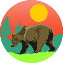 Simple Brown Bear Vector Illustration