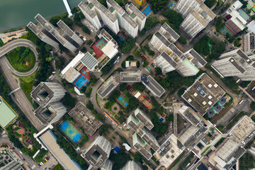 Canvas Print - Top down of Hong Kong district