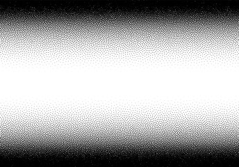 Poster - Dotwork gradient background, black and white scattered stipple dots