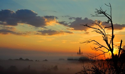 Canvas Print - утро в деревне